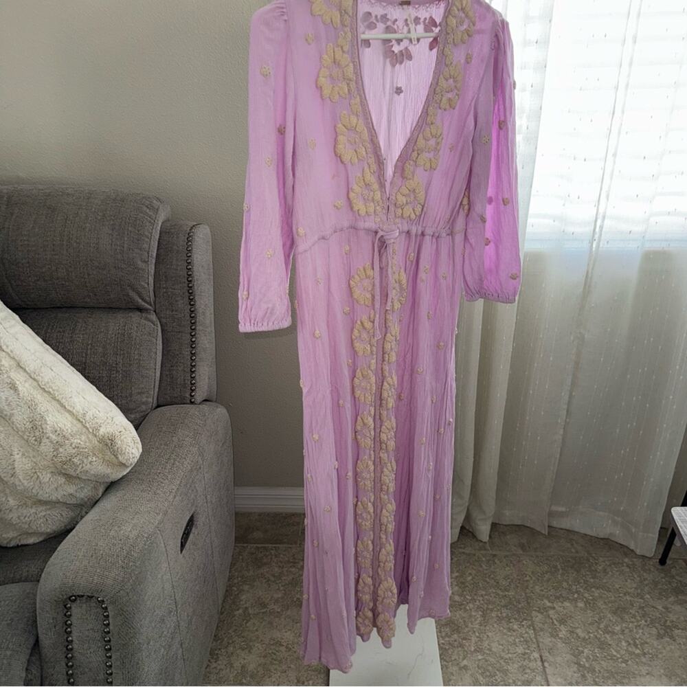 Free People Fable Dusty Lavender Embroidered Maxi Dress - Picture 10 of 16